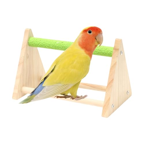 Walopola -Sitzstange | Holz-Vogel-Trainingszubehör, dreieckige -Sitzstange, Spielplatz für Sittiche, Kanarienvögel, Nymphensittiche, Finken, Käfig, Aktivitätszentrum von Walopola