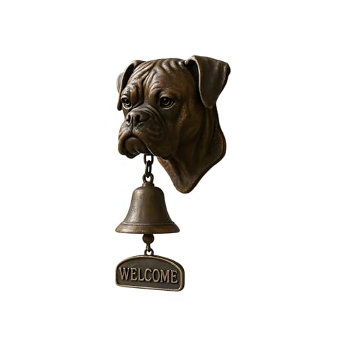 Walopola Vintage Dinnerglocke für den Außenbereich, Hundekopfform Willkommens-Türklingel, Bauernhaus-Stil, Glocke für Haustür, Gartenhäuser, Hütten, Rückzugsorte, Wohnungen, Hochzeiten und von Walopola