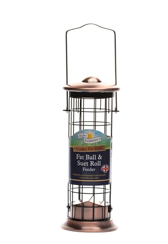 Walter Harrison's Futterstation für Wildvögel, verkupfert, Druckguss, für Meisenknödel, strapazierfähig, zum Aufhängen, 20 cm von Walter Harrisons