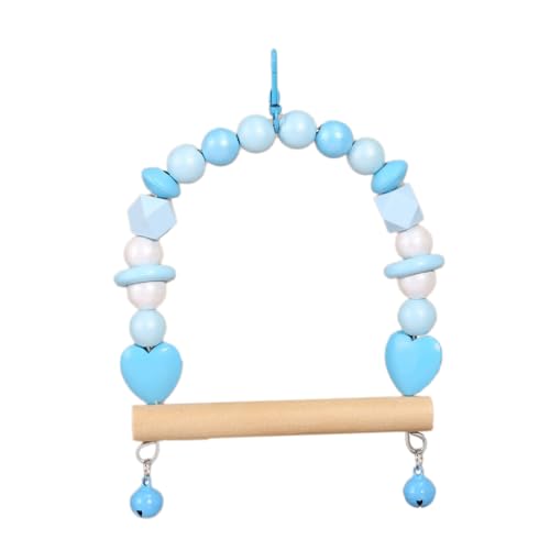 18cm×14cm Vogelschaukel,Bunte Perlen Halbkreis Holz Vogelspielzeug Mit Glocken,Bird Swing Parrot Toys Vogel Papagei Spielzeuge,für Kleine Sittich Wellensittich Nymphensittich,Blau 18cm×14cm Vogelschaukel,Bunte Perlen Halbkreis Holz Vogelspielzeug Mit Glocken,Bird Swing Parrot Toys Vogel Papagei Spielzeuge,für Kleine Sittich Wellensittich Nymphensittich,Blau von Wambere