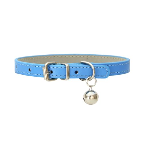 Haustierhalsband Katzenhalsband mit Glocke PU Leder Haustierhalsbänder Verstellbares Haustier Halsband Haustierzubehör für Haustiere Katzen Kitten Kleine Mittelgroße Hunde,Blau,1.0x35cm Haustierhalsband Katzenhalsband mit Glocke PU Leder Haustierhalsbänder Verstellbares Haustier Halsband Haustierzubehör für Haustiere Katzen Kitten Kleine Mittelgroße Hunde,Blau,1.0x35cm von Wambere