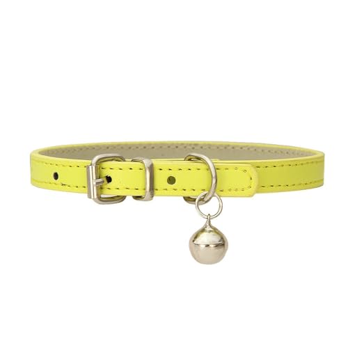 Haustierhalsband Katzenhalsband mit Glocke PU Leder Haustierhalsbänder Verstellbares Haustier Halsband Haustierzubehör für Haustiere Katzen Kitten Kleine Mittelgroße Hunde,Gelb,1.5x37cm Haustierhalsband Katzenhalsband mit Glocke PU Leder Haustierhalsbänder Verstellbares Haustier Halsband Haustierzubehör für Haustiere Katzen Kitten Kleine Mittelgroße Hunde,Gelb,1.5x37cm von Wambere