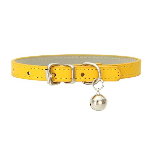 Haustierhalsband Katzenhalsband mit Glocke PU Leder Haustierhalsbänder Verstellbares Haustier Halsband Haustierzubehör für Haustiere Katzen Kitten Kleine Mittelgroße Hunde,Gold,2.0x42cm Haustierhalsband Katzenhalsband mit Glocke PU Leder Haustierhalsbänder Verstellbares Haustier Halsband Haustierzubehör für Haustiere Katzen Kitten Kleine Mittelgroße Hunde,Gold,2.0x42cm von Wambere