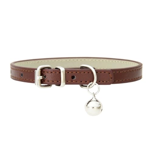 Haustierhalsband Katzenhalsband mit Glocke PU Leder Haustierhalsbänder Verstellbares Haustier Halsband Haustierzubehör für Haustiere Katzen Kitten Kleine Mittelgroße Hunde,Kaffee,2.0x42cm Haustierhalsband Katzenhalsband mit Glocke PU Leder Haustierhalsbänder Verstellbares Haustier Halsband Haustierzubehör für Haustiere Katzen Kitten Kleine Mittelgroße Hunde,Kaffee,2.0x42cm von Wambere
