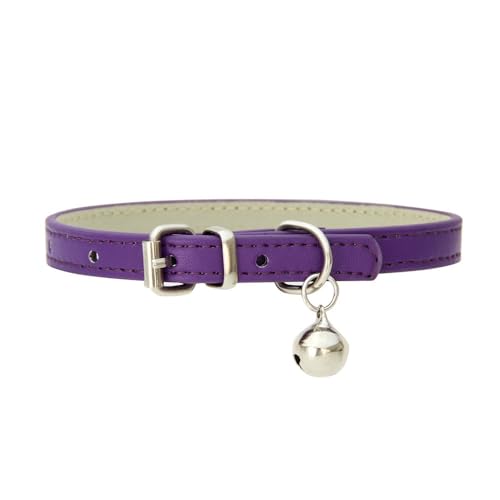 Haustierhalsband Katzenhalsband mit Glocke PU Leder Haustierhalsbänder Verstellbares Haustier Halsband Haustierzubehör für Haustiere Katzen Kitten Kleine Mittelgroße Hunde,Lila,1.5x37cm Haustierhalsband Katzenhalsband mit Glocke PU Leder Haustierhalsbänder Verstellbares Haustier Halsband Haustierzubehör für Haustiere Katzen Kitten Kleine Mittelgroße Hunde,Lila,1.5x37cm von Wambere