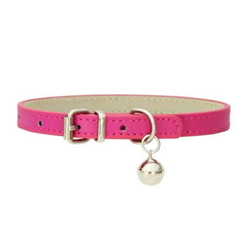 Haustierhalsband Katzenhalsband mit Glocke PU Leder Haustierhalsbänder Verstellbares Haustier Halsband Haustierzubehör für Haustiere Katzen Kitten Kleine Mittelgroße Hunde,Rosenrot,3.0x60cm Haustierhalsband Katzenhalsband mit Glocke PU Leder Haustierhalsbänder Verstellbares Haustier Halsband Haustierzubehör für Haustiere Katzen Kitten Kleine Mittelgroße Hunde,Rosenrot,3.0x60cm von Wambere