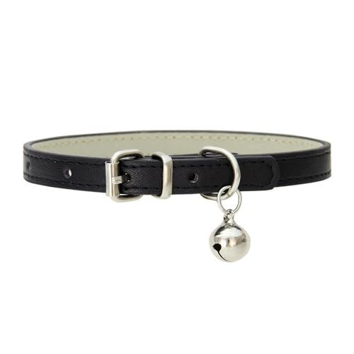 Haustierhalsband Katzenhalsband mit Glocke PU Leder Haustierhalsbänder Verstellbares Haustier Halsband Haustierzubehör für Haustiere Katzen Kitten Kleine Mittelgroße Hunde,Schwarz,1.0x30cm Haustierhalsband Katzenhalsband mit Glocke PU Leder Haustierhalsbänder Verstellbares Haustier Halsband Haustierzubehör für Haustiere Katzen Kitten Kleine Mittelgroße Hunde,Schwarz,1.0x30cm von Wambere
