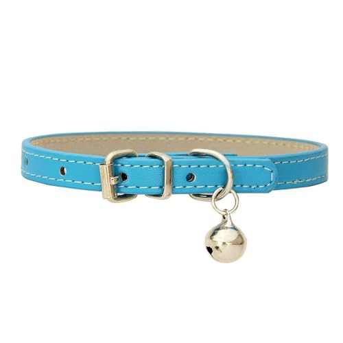Haustierhalsband Katzenhalsband mit Glocke PU Leder Haustierhalsbänder Verstellbares Haustier Halsband Haustierzubehör für Haustiere Katzen Kitten Kleine Mittelgroße Hunde,Seeblau,1.0x35cm Haustierhalsband Katzenhalsband mit Glocke PU Leder Haustierhalsbänder Verstellbares Haustier Halsband Haustierzubehör für Haustiere Katzen Kitten Kleine Mittelgroße Hunde,Seeblau,1.0x35cm von Wambere