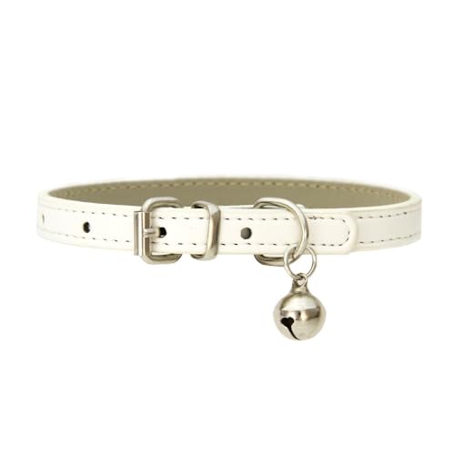 Haustierhalsband Katzenhalsband mit Glocke PU Leder Haustierhalsbänder Verstellbares Haustier Halsband Haustierzubehör für Haustiere Katzen Kitten Kleine Mittelgroße Hunde,Weiß,1.5x37cm Haustierhalsband Katzenhalsband mit Glocke PU Leder Haustierhalsbänder Verstellbares Haustier Halsband Haustierzubehör für Haustiere Katzen Kitten Kleine Mittelgroße Hunde,Weiß,1.5x37cm von Wambere
