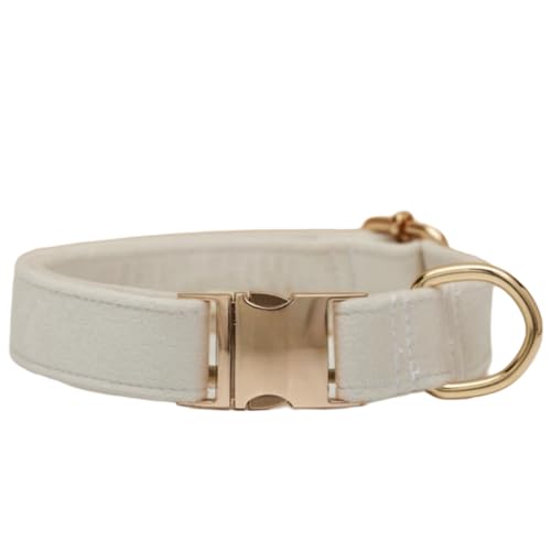 Hundehalsband Farbenprächtigen,Verstellbare Metall Schnalle Haustier Halsband Halsung aus Samt Verschiedene Größen Haustierhalsband für Kleine Mittlere Große Hunde,Ohne Kordel,Off-White,L Hundehalsband Farbenprächtigen,Verstellbare Metall Schnalle Haustier Halsband Halsung aus Samt Verschiedene Größen Haustierhalsband für Kleine Mittlere Große Hunde,Ohne Kordel,Off-White,L von Wambere