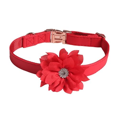 Hundehalsband Verstellbare, für Welpen und Katze,Hals ca.35cm,45cm,55cm.Atmungsaktives, strapazierfähiges Hundehalsband aus PU Leder.Sommerblume Hunde Halsband mit Strasssteinen,Rot 2x45cm Hundehalsband Verstellbare, für Welpen und Katze,Hals ca.35cm,45cm,55cm.Atmungsaktives, strapazierfähiges Hundehalsband aus PU Leder.Sommerblume Hunde Halsband mit Strasssteinen,Rot 2x45cm von Wambere