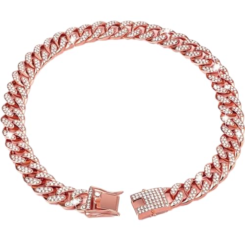 Hundekette Diamant Kubanische Halsbänder Hundekette Haustierhalsband mit Diamanten,Verstellbarer Hundehalsband aus Legierung mit Schloss,für kleine mittelgroße große Hunde Katzen,Roségold,65cm Hundekette Diamant Kubanische Halsbänder Hundekette Haustierhalsband mit Diamanten,Verstellbarer Hundehalsband aus Legierung mit Schloss,für kleine mittelgroße große Hunde Katzen,Roségold,65cm von Wambere