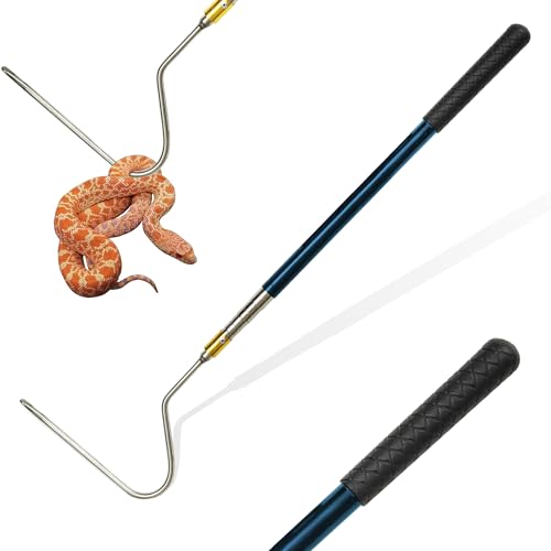 Wamlet Schlangenhaken, Reptilienfänger, Zange, Klapperschlangen, Greifer, Pick-Up-Werkzeug-Set zum Fangen, Kontrollieren oder Bewegen von Python-Kupferkopf, 55,9 cm ~ 162,6 cm (kleiner Schlangenhaken von Wamlet