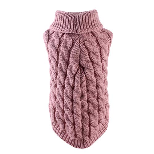 WanBeauty Cap Costume Dog Clothes, Pet Small Dog Cat Chihuahua Autumn Winter Sweater Knitwear Clothes Bluse Outfit Soft Adorable Warm Outfits Coat Clothes Skin Pink M von WanBeauty