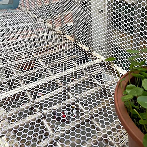 WanRomJun Katzennetz für Balkon,0.5mx6m Balkonnetz für Katzen,Katzenschutznetz Robustes Schutznetz mit Kabelbinder,Katzen Schutznetz Katzennetz Transparentes Kunststoffgeflecht Weiß Schutznetz HüHner von WanRomJun