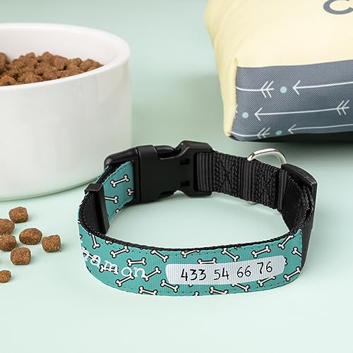 Wanapix | Hundehalsband mit Namen | Halsband Hund | Dog Collar | Halsband Hund Breit - 61,5 x 2,5 cm | Bones von Wanapix