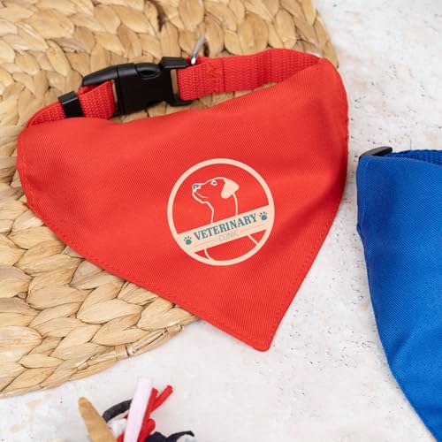 Wanapix | Personalisierbares Hunde-Halstuch| Mit Namen oder Foto Personalisieren | Verstellbares Bandana für Hunde und Katzen | Rot | 100% personalisiert von Wanapix