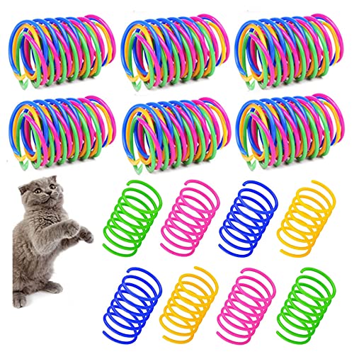 Wanfoou 100 Stück Katze Spielzeug, Interaktives Federspielzeug für Katzen, Bunte Spiralfedern Spring Spirale für Katze - 4 Farben Wanfoou 100 Stück Katze Spielzeug, Interaktives Federspielzeug für Katzen, Bunte Spiralfedern Spring Spirale für Katze - 4 Farben von Wanfoou