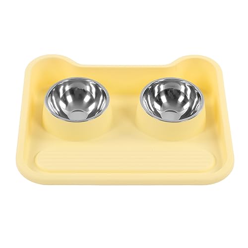 Cat Water Food Bowl 15 Grad Neigung verhindern (Gelb) von Wangcmcol
