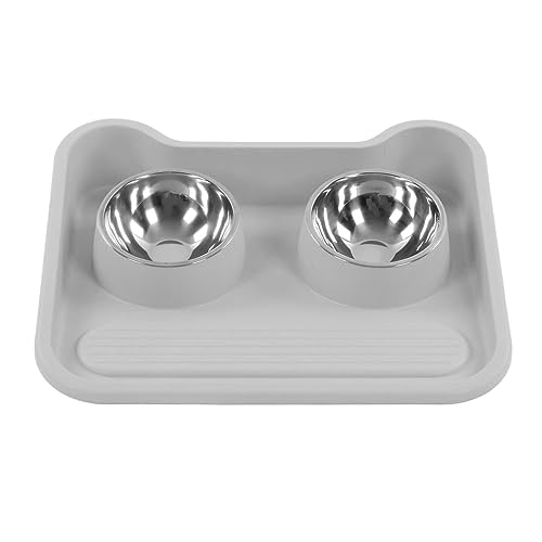 Cat Water Food Bowl 15 Grad Neigung verhindern (Grau) von Wangcmcol