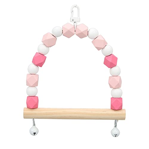 Parrot Schaukel Bunte Holzperlen Glocken Hängende Spielzeug stehend für Papageien Brei von Wangcmcol