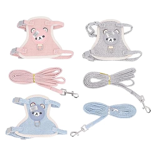 Wangcmcol 3pcs Bunny -Geschirr Leine Entzückende Muster atmungsaktiv von Wangcmcol