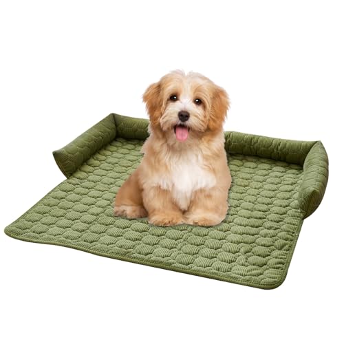 Wangda Hundebett-Matte – waschbarer Haustiermöbelschutz mit rutschfester Unterseite für Hunde und Katzen (grün) von Wangda