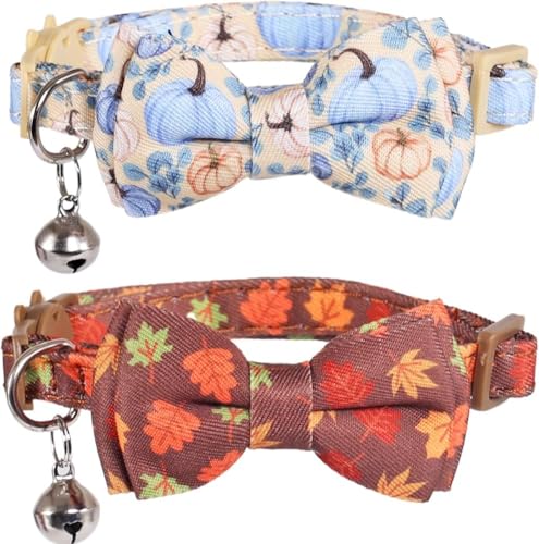 Wangdaqi Katzenhalsband für den Herbst, mit Fliege und Glöckchen, Herbsturlaub für Kätzchen, verstellbare Sicherheit Wangdaqi Katzenhalsband für den Herbst, mit Fliege und Glöckchen, Herbsturlaub für Kätzchen, verstellbare Sicherheit von Wangdaqi