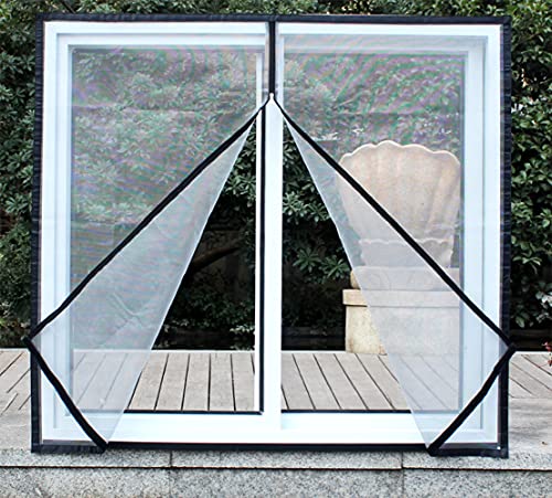 Fenster-Netz mit Reißverschluss, für den Innenbereich, selbstklebendes Katzenschutz, atmungsaktiv, waschbar, einfache Installation von Wangle
