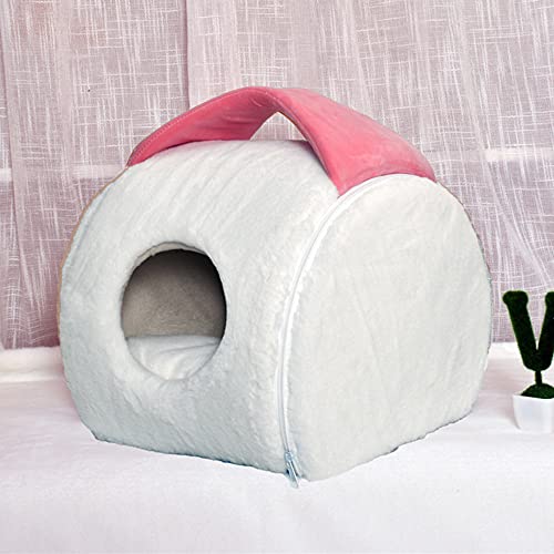 Gemütliches Katzenbett, würfelförmig, selbstwärmend, Haustierbett mit waschbarem Kissen, tragbarer Griff, Haustierbett für Katzen und kleine Hunde von Wangle