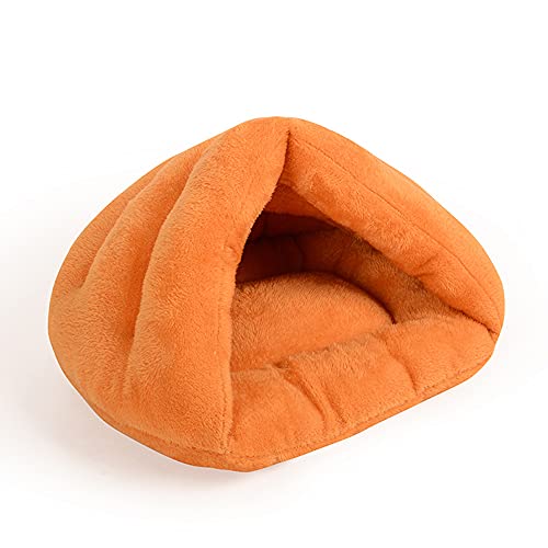 Katzenschlafsack, Haustierzelt, Höhlenbett, gemütlich, weich, selbstwärmend, tragbar, für kleine Hunde, Katzen, Haustiere, Kuschelsack, Haus für Katzen, Kaninchen und Welpen, 40 x 30 x 25 cm, Orange Katzenschlafsack, Haustierzelt, Höhlenbett, gemütlich, weich, selbstwärmend, tragbar, für kleine Hunde, Katzen, Haustiere, Kuschelsack, Haus für Katzen, Kaninchen und Welpen, 40 x 30 x 25 cm, Orange von Wangle