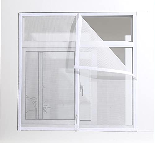 Katzenschutzgitter für den Innenbereich, mit Reißverschluss, selbstklebendes Fensternetz, transparentes Sicherheitsnetz, abnehmbares waschbares Fenstergitter, kein Bohren, reißfest von Wangle