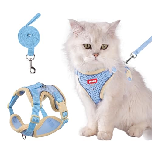 wanheart Katzengeschirr und Leine, ausbruchsicher, verstellbare Katzenleine und -geschirr, geeignet für alle Katzenrassen, Blau, Größe XL wanheart Katzengeschirr und Leine, ausbruchsicher, verstellbare Katzenleine und -geschirr, geeignet für alle Katzenrassen, Blau, Größe XL von Wanheart