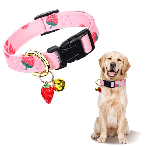 Wanmu Hundehalsbänder Hundehalsband Weich Hunde Halsband Verstellbares Kleine hundehalsband für Grosse kleine mittelgroße Hunde (Rosa) von Wanmu