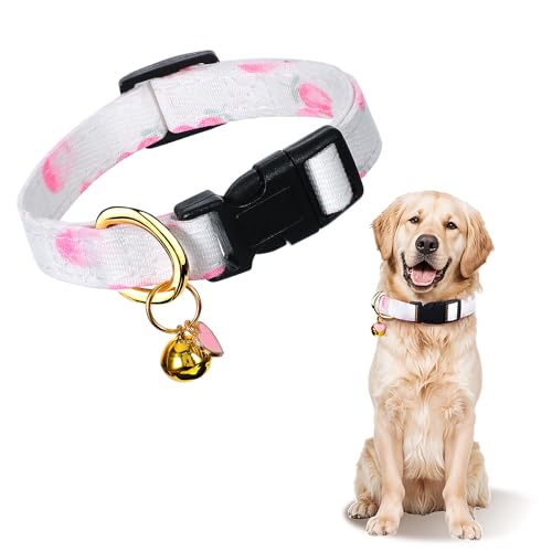 Wanmu Hundehalsbänder Hundehalsband Weich Hunde Halsband Verstellbares Kleine hundehalsband für Grosse kleine mittelgroße Hunde (Weiß) von Wanmu