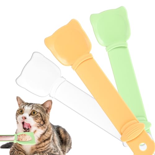Wanmu Katzenfutterspender, Katzen-Leckerli-Spender, Nassfutterlöffel, Leckerlis für Katzen, 3 Stück von Wanmu