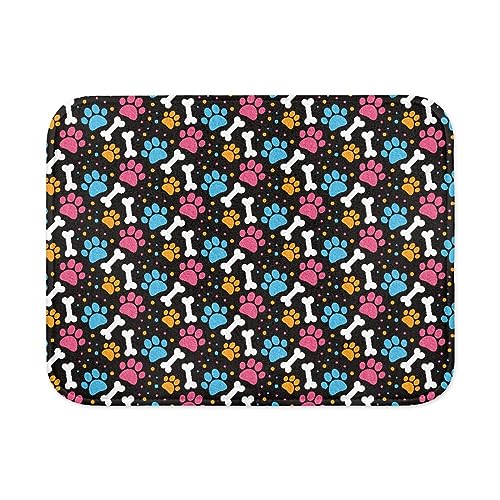Wanyint Bunte Pfotenabdruck-Futtermatte für Hunde und Katzen, Haustiermatte für Futter und Wassernapf, 59,9 x 44,9 cm, selbstabsorbierend, rutschfest Wanyint Bunte Pfotenabdruck-Futtermatte für Hunde und Katzen, Haustiermatte für Futter und Wassernapf, 59,9 x 44,9 cm, selbstabsorbierend, rutschfest von Wanyint