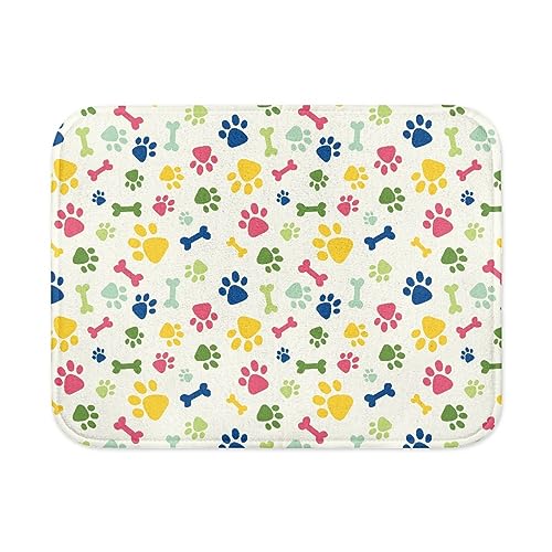Wanyint Hunde- und Katzenfuttermatte mit Pfotenabdruck-Motiv, wasserdicht, für Futter und Wassernapf, geeignet für unordentliche Getränke Wanyint Hunde- und Katzenfuttermatte mit Pfotenabdruck-Motiv, wasserdicht, für Futter und Wassernapf, geeignet für unordentliche Getränke von Wanyint