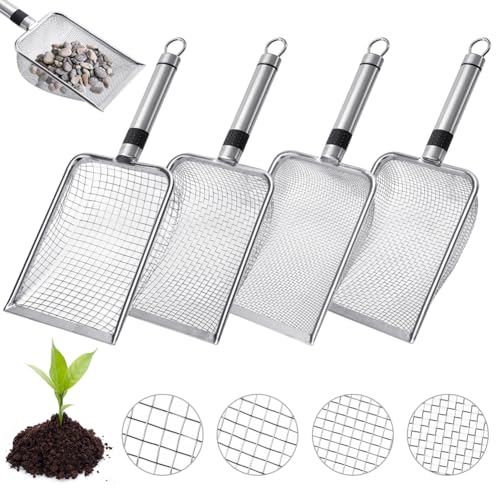 Wapasezyar 4 Stück Gartensieb, Kompostsieb mit Griff Gartensieb, Gartensieb Erde, 2/2,8/3,8/5mm Masche Erdsieb, Edelstahl Durchwurfsieb, Sandsieb, Siebschaufel für Sand Steine Erde Kompost Wapasezyar 4 Stück Gartensieb, Kompostsieb mit Griff Gartensieb, Gartensieb Erde, 2/2,8/3,8/5mm Masche Erdsieb, Edelstahl Durchwurfsieb, Sandsieb, Siebschaufel für Sand Steine Erde Kompost von Wapasezyar