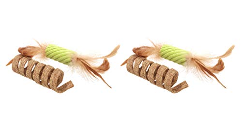 Ware (2 Pack) Manufacturing 2 Pack Unpredictable Spring Cat Toys with Feathers von Ware