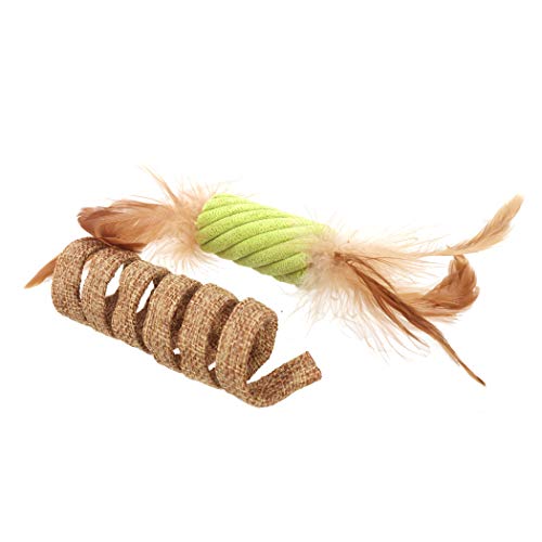 Ware Manufacturing 2 Pack of Unpredictable Spring Cat Toys with Feathers von Ware