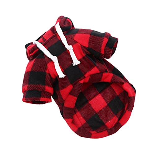 Warmhm 1 Stück Pet Weihnachtsmantel Karierter Hundemantel für Herbst und Winter Atmungsaktive und Hautfreundliche Hundekleidung mit Taschen für Haustiere und Fotografie von Warmhm