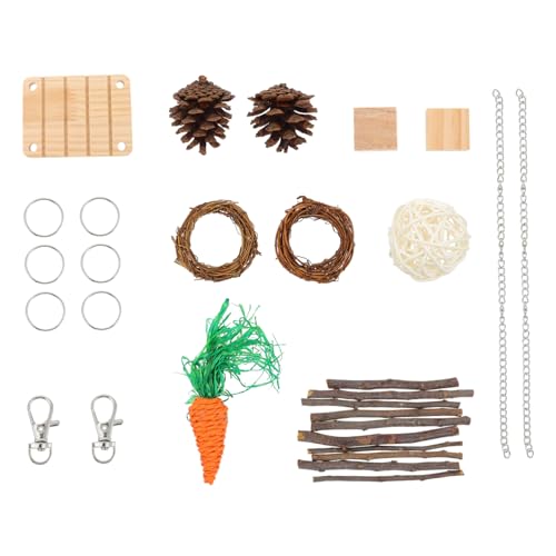 Warmhm 10Stücke Teiliges und Hamster Spielzeugset Freies Sicheres Molarspielzeug für Kleintiere für Zahnpflege und Beschäftigung von Hasen Meerschweinchen Hamstern von Warmhm