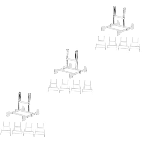 Warmhm 15 Stück Fotorahmenständer Zusammenklappbares Bücherregal Desktop-Ständer Desktop-Bücherregal Acryl-Buchständer Bilderrahmenständer Dekorativer Tellerhalter von Warmhm