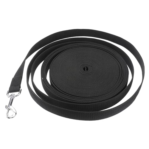 Warmhm 15M Hundetraining Leine Strapazierfähige Schwarze Hundeleine für Effektives Training für Welpen und Große mit Hochbelastbarem Verchromtem Stecker Langlebig von Warmhm