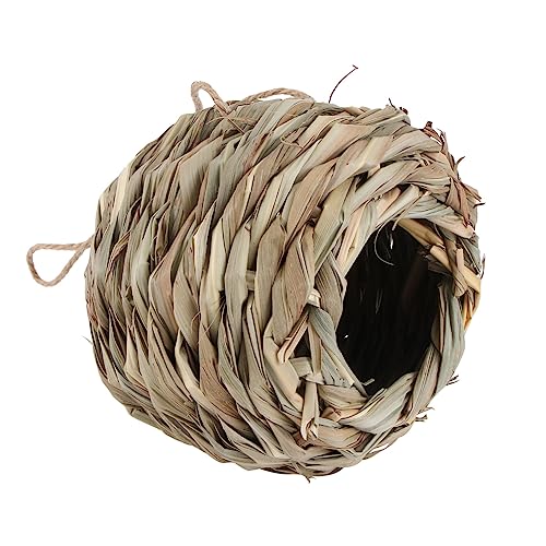 Warmhm 1Stück Kreatives Vogelhaus Aus Strohgewebe Handgefertigt Hängend Für Garten Für Kleine Aufzuhängen Langlebig Und Komfortabel von Warmhm