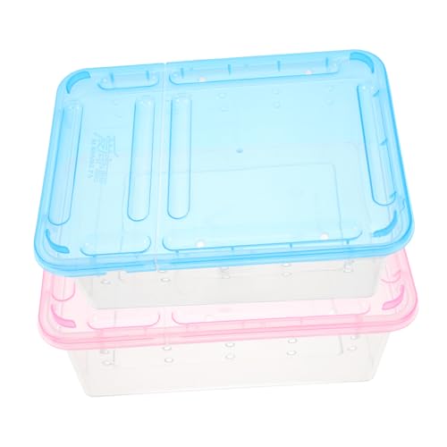 Warmhm 2 Stück Atmungsaktive Reptilienbox für Terrarium Transparente Futterbox für Eidechsen und Insekten für Halten und Füttern von Reptilien und Kleinen Haustieren von Warmhm
