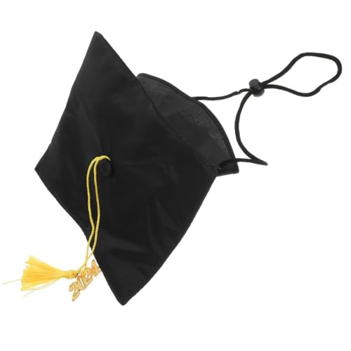 Warmhm 2 Stück Bachelor's Hut Doctor's Hut hundehalloweenkostüme hundezubehör cat Accessories hundeaccessoires cat Hats Kappe Haustier PET -Abschlusskostüm Katzen-Abschlusshut Stoff Black von Warmhm