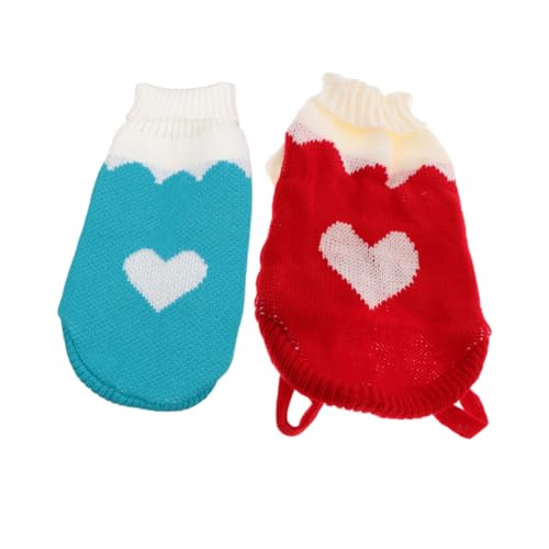 Warmhm 2 Stück Haustier-Pullover Hund Weste Jacke Katze Gestrickte Pullover Winterpullover Für Hunde Strickkleidung Hundepullover Warme Hundebekleidung Welpen-Outfits Hundekleidung Garn von Warmhm