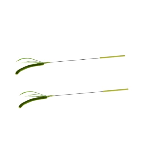 Warmhm 2 Stück Katzenspielzeug Katze Zauberstab Katzen-Teaser- Katzenfreundliches Katzenunterhaltung Lustiger Katzenstock Katzen-Teaser-Stick Stahldraht Green von Warmhm